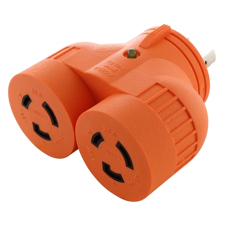 Ac Works Plug Adapter, L5-20R, L5-20P, L5-20P, L5-20P, Orange ADVL520L520